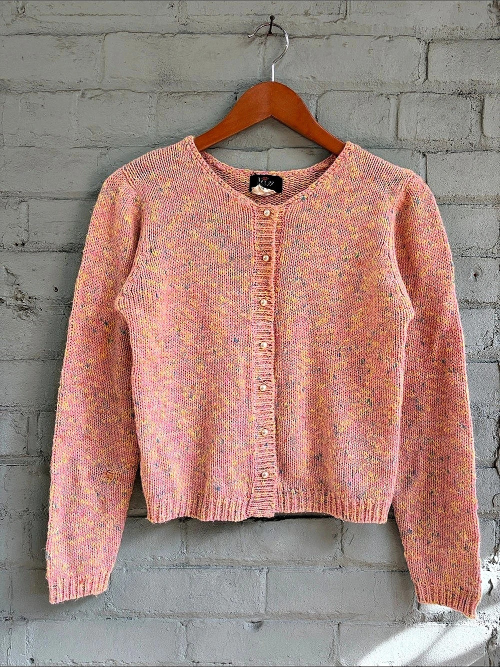 Vintage Pink Wool and Angora Knit Cardigan Like New